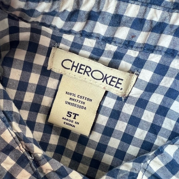 2 Size 5 T Boys Shirts Long Sleeve Toddlers Blue Cherokee Weatherproof Vintage - Picture 5 of 6